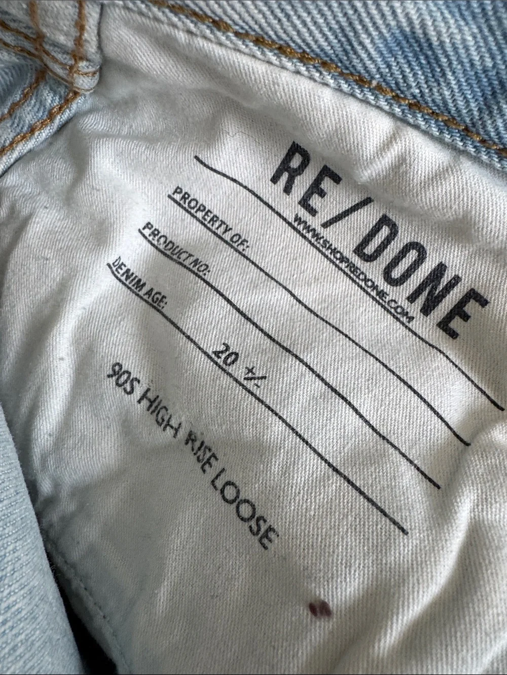 Re/Done Light Wash Denim Jeans - Pale Blue